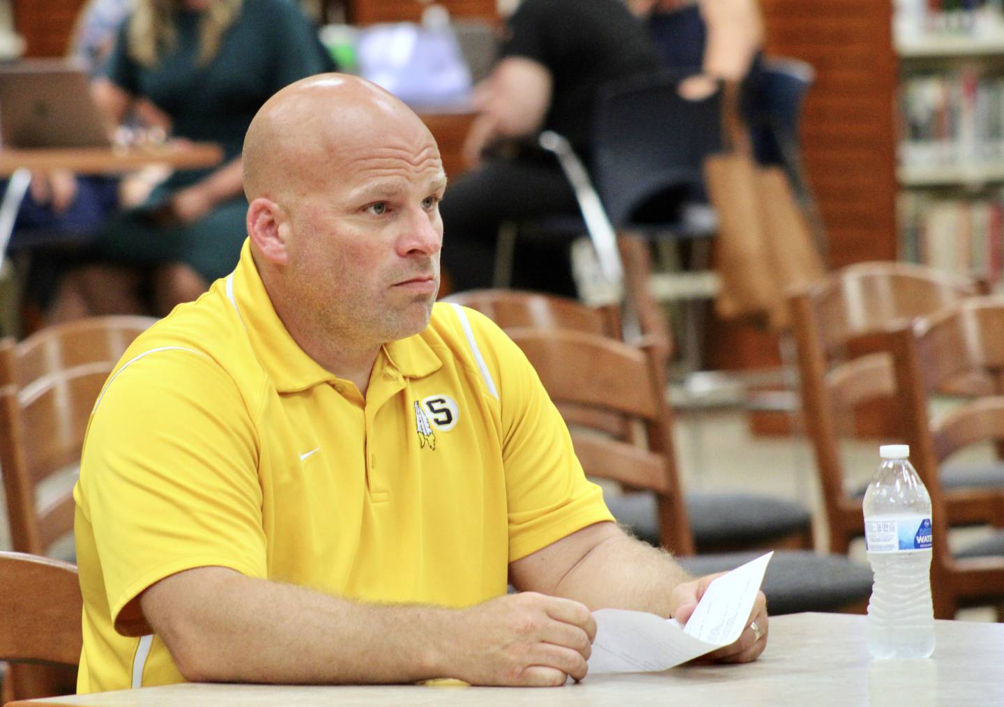 Matt Birdsley, director of curriculum and instruction at Sterling Public Schools, begins his final presentation on a proposal to establish professional learning communities among the teaching staff during a board of education meeting on Wednesday.
