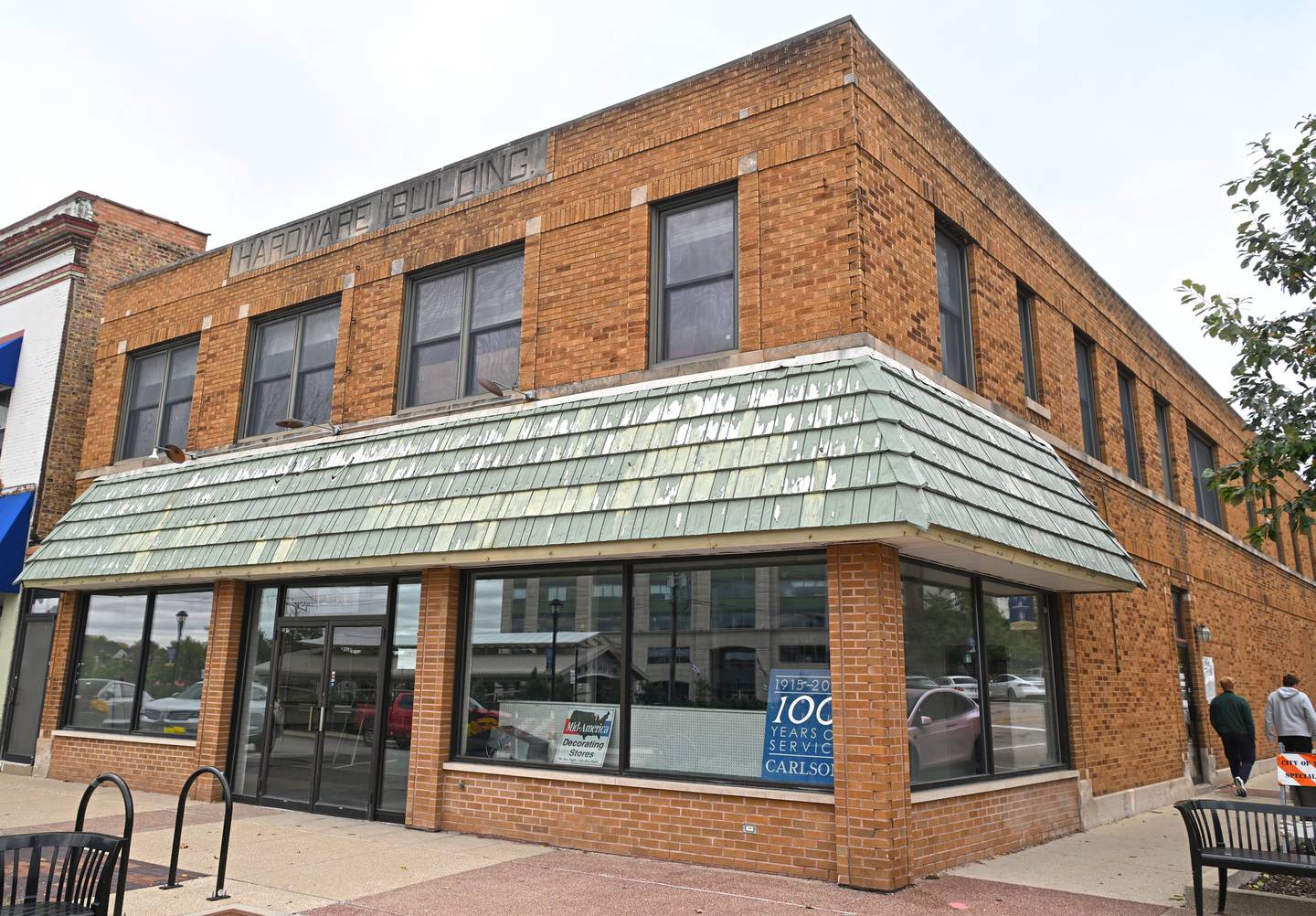 A vacant hardware store in downtown Wheaton could turn into a co-working space.