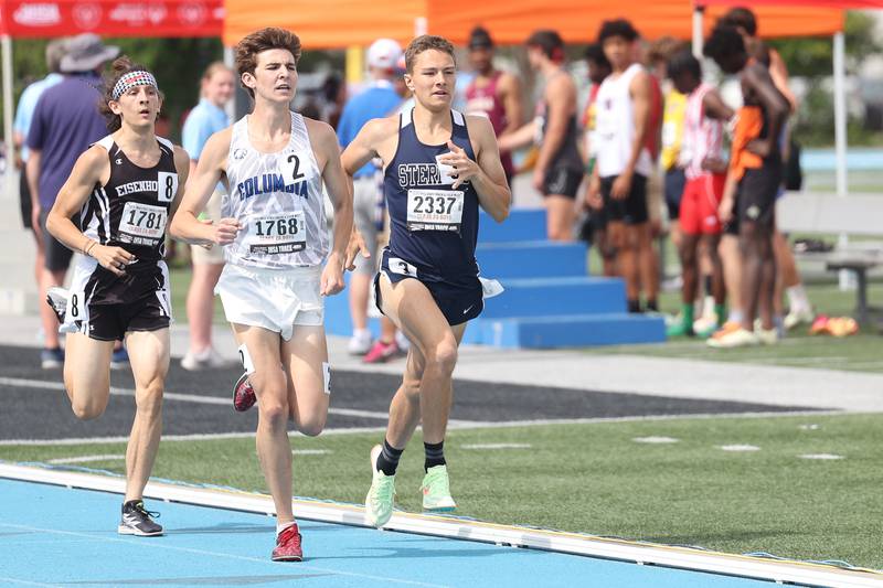 Sterling’s Dale Johnson heads to the finish line for fourth in the Class 2A 1600 Meter Run State Finals on Saturday, May 27, 2023 in Charleston.