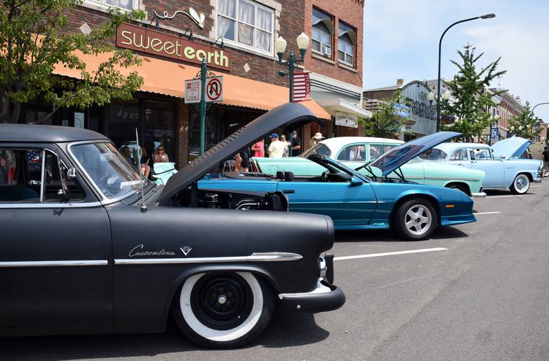 2021 file photo - Thousands of people gathered in downtown Sycamore Sunday, July 25, to view more than 600 cars and about 60 motorcycles during the 21st annual Fizz Ehrler Memorial Turning Back Time Car Show.
