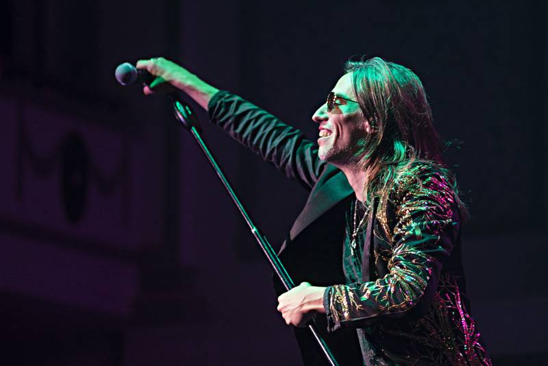 Lead vocalist of Double Vision, Chandler Mogel works the crowd Friday, Aug. 19, 2022 in Dixon. The Foreigner tribute band played to an excited crowd for nearly two hours before greeting the fans after the gig.