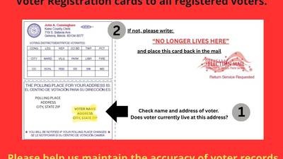 Kane County voters asked to confirm clerk’s office has up-to-date info