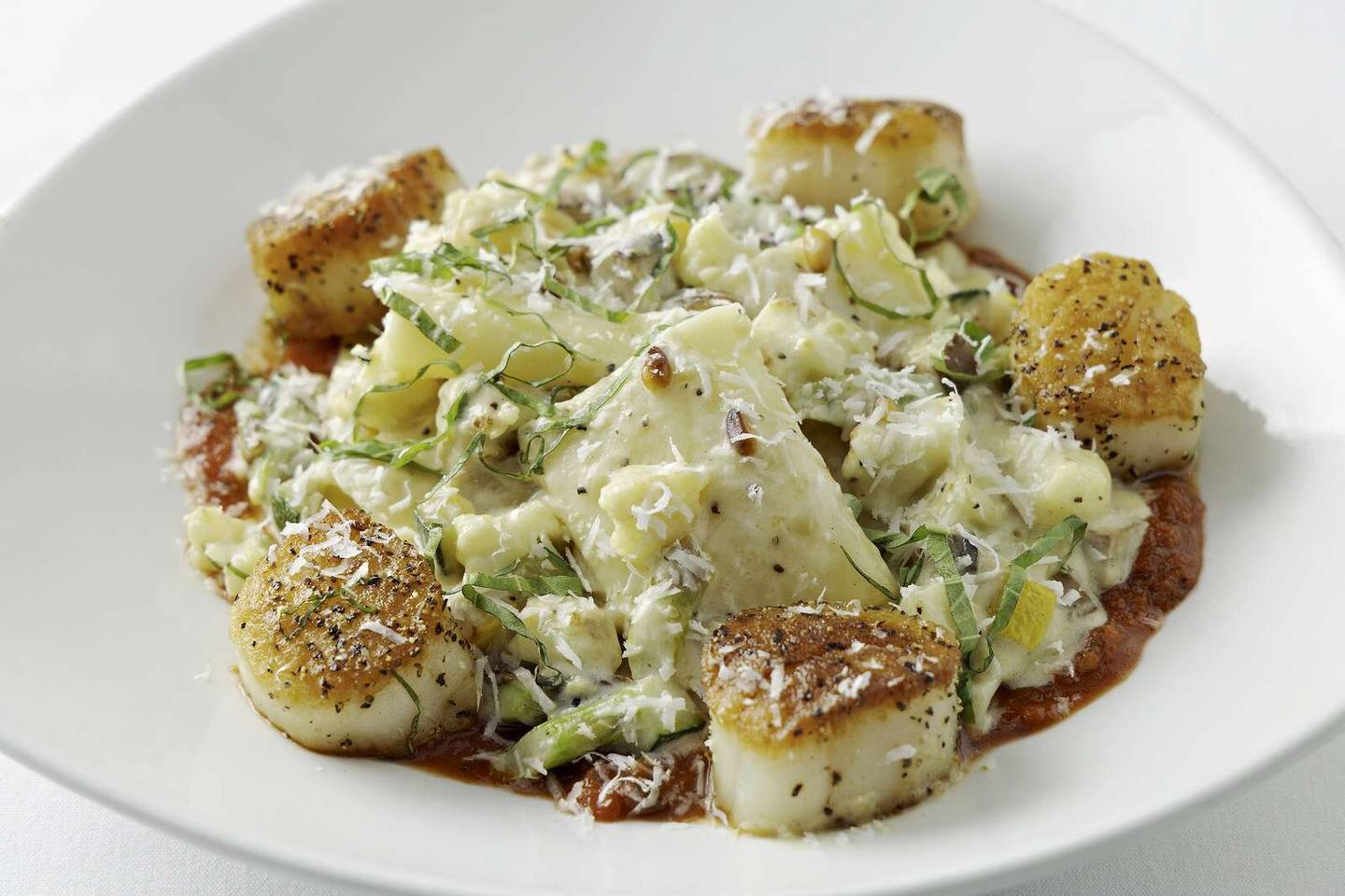 Seared scallop pasta is among the additions to Perry’s fall menu.