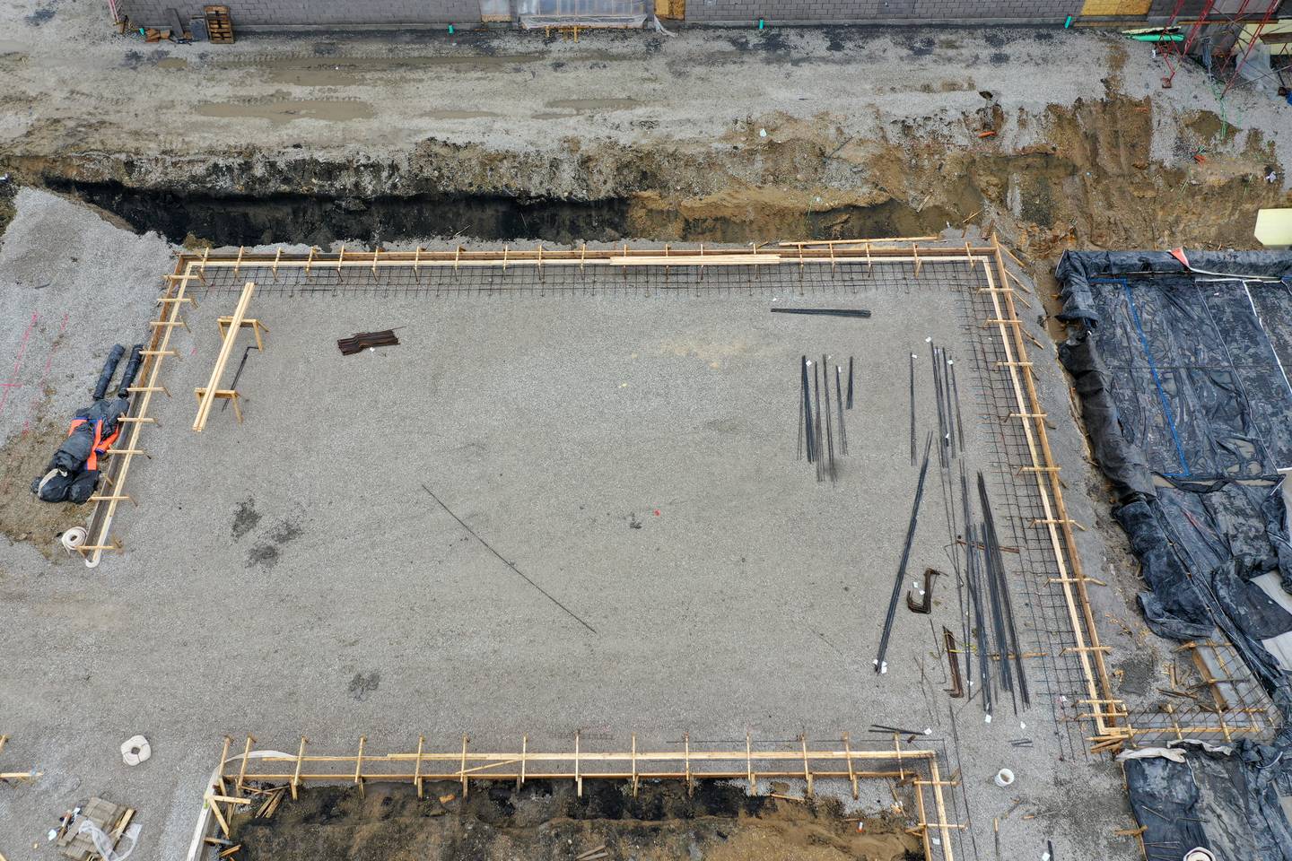 Kmetz Construction builds a new swimming pool at the Riordan Pool site on Thursday, Feb. 9, 2023 in Ottawa. The project is expected to cost 4.5 million.