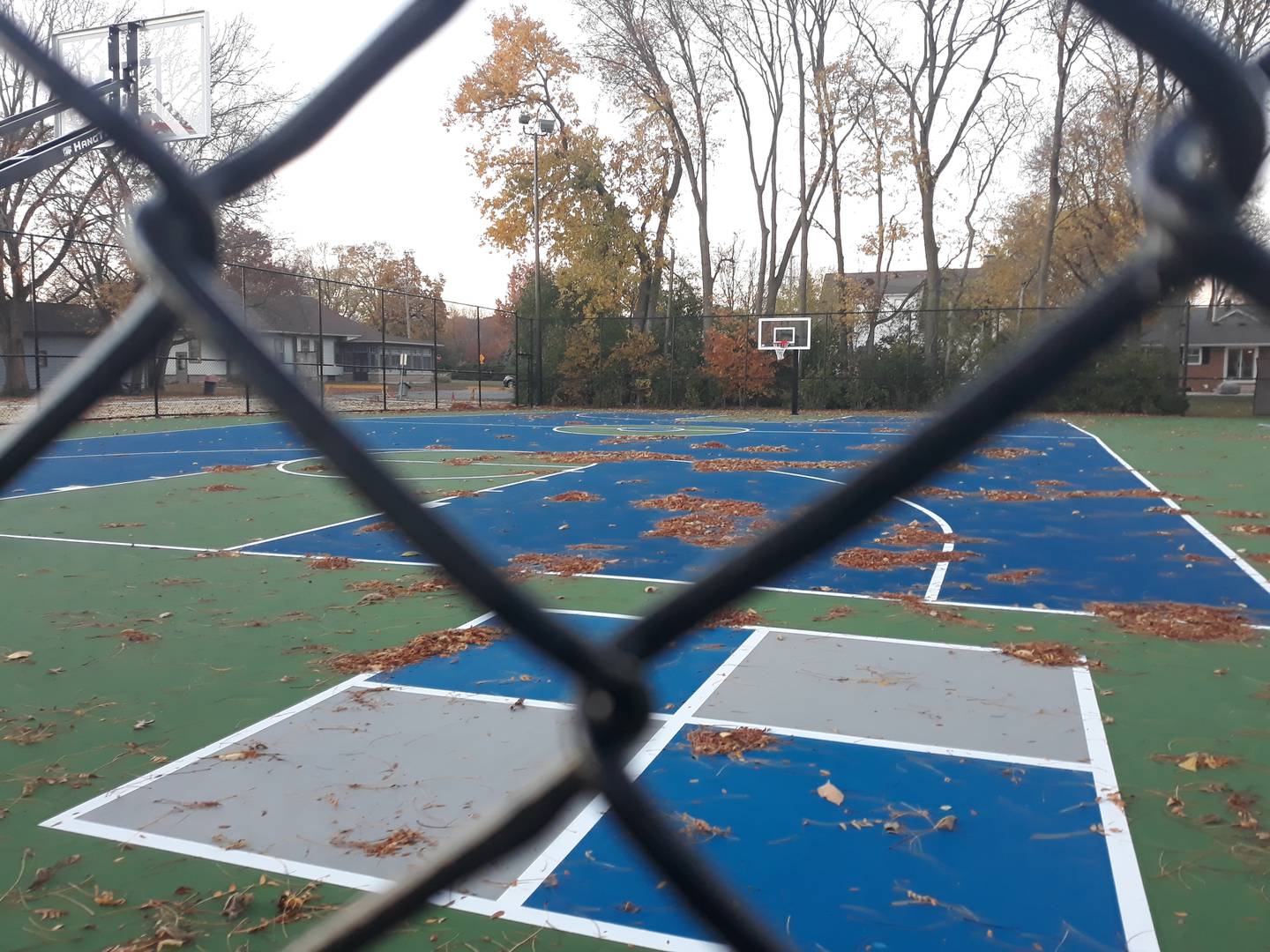 A basketball court with two height-adjustable hoops was part of Thornton Park renovations in Ottawa.