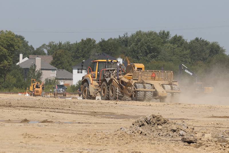 Construction crews begin to clear land at the site of the new NorthPoint Compass Business Park along Route 53. Thursday, Sept. 1, 2022, in Joliet.
