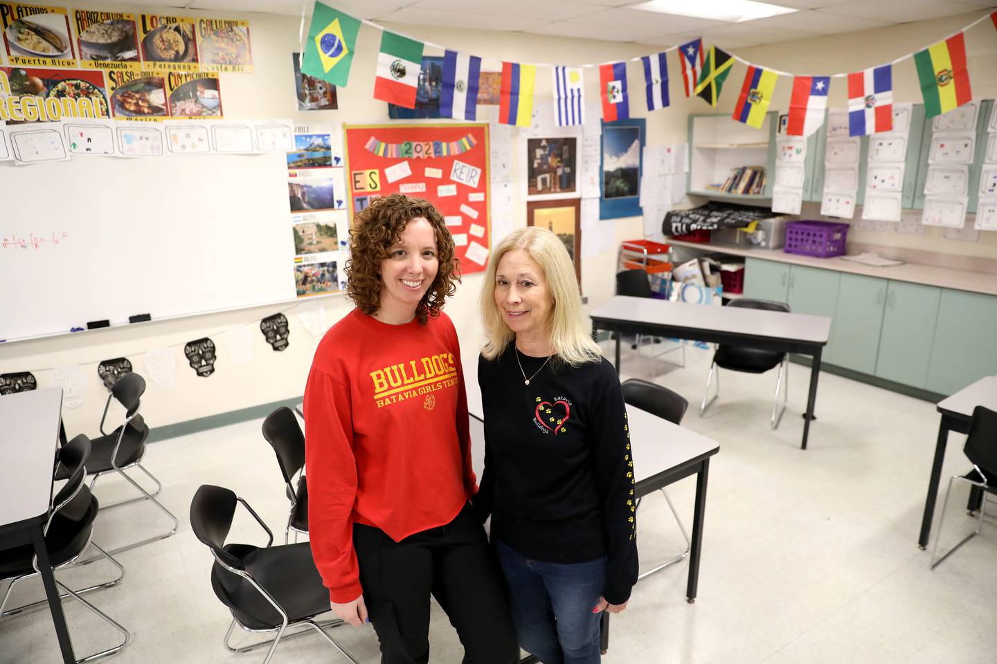 Jody Stoneberg (right) teaches science at Rotolo Middle School in Batavia while her daughter, Lisa Stoneberg, is a teacher at her alma mater, Batavia High School.