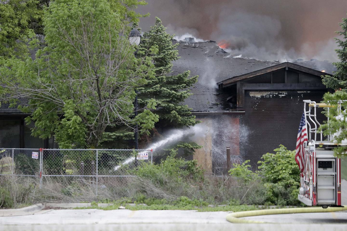 Area firefighters battle a blaze at Pheasant Run Resort Saturday May 21, 2022 in St. Charles.