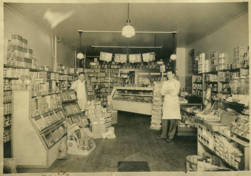 In 1929, Bretthauer’s grocery store in downtown Yorkville advertised it was selling “Yorkville Bread” The store was located on the west side of Bridge Street north of Van Emmon, in the building which is now occupied by Fox River Edge Theatre. This photo of the inside of the store is believed to be about 1940.