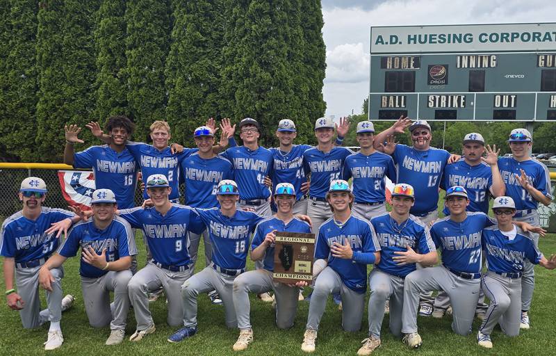 The Newman baseball team is pictured after winning the Class 2A Alleman Regional title on Saturday, May 24 at the Alleman Athletic Complex. The Comets beat the Pioneers 10-7 for their fifth straight regional title.