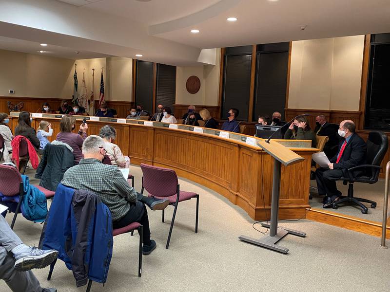 Kids from the Ottawa Kiwanis Club, aided by the City Commissioners and employees, conduct Tuesday's City Council meeting