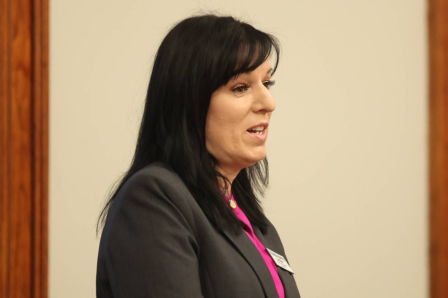 Candidate for Joliet City Council District 5 Suzanna Ibarra speaks at a forum for the candidates at the Joliet Public Library on Thursday, March 16th, 2023 in Joliet.