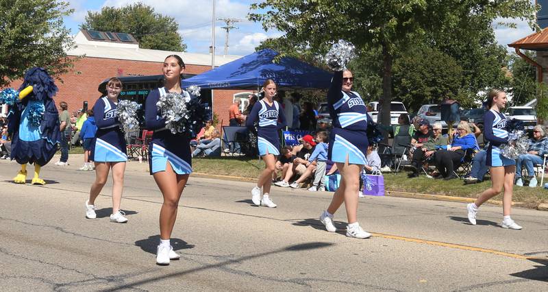 Bureau Valley cheerleaders perform during the 54th annual Homestead Festival parade on Saturday, Sept. 6, 2025 in Princeton.