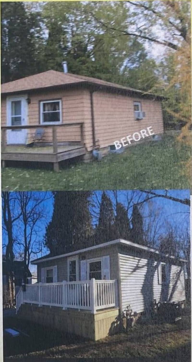 Pictured is a before and after of one of the homes Marseilles was able to rehabilitate last year.