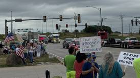 People gather in Morris to ‘make good trouble’ by protesting Trump administration policies