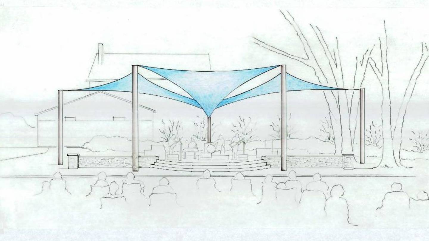 Rendering of the proposed multi-use area pavilion in Montgomery Park. (Courtesy of The Signature Design Group)