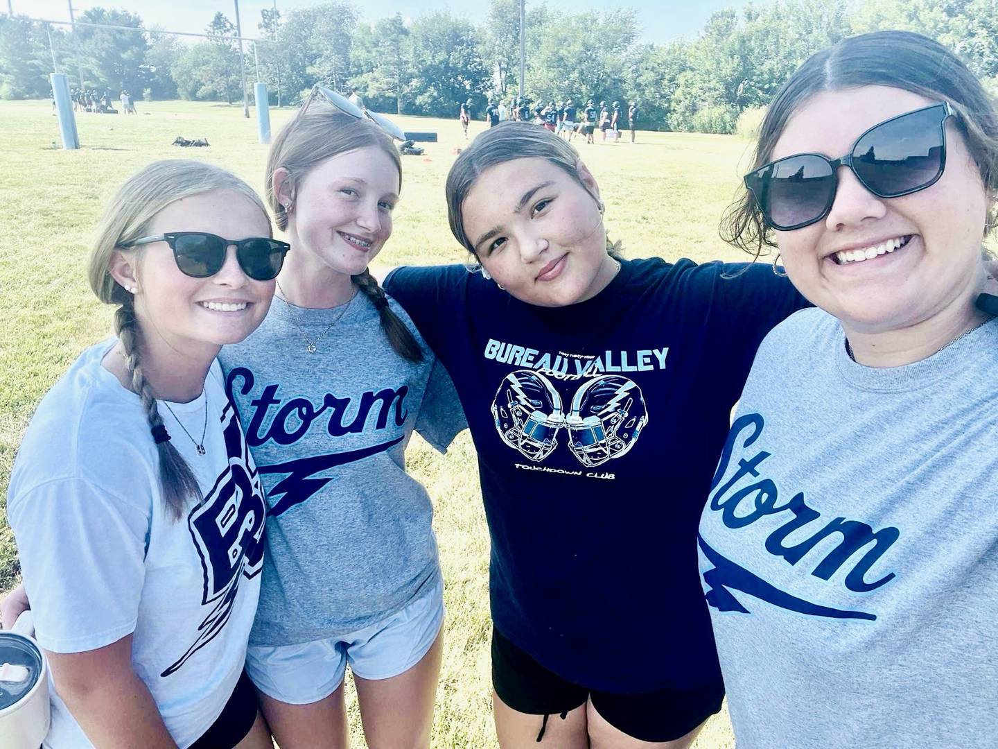 Bureau Valley football managers this fall are Abby. Jamison (from left), Cambree Jacobs, Kyra Novak and Jacey Michlig.