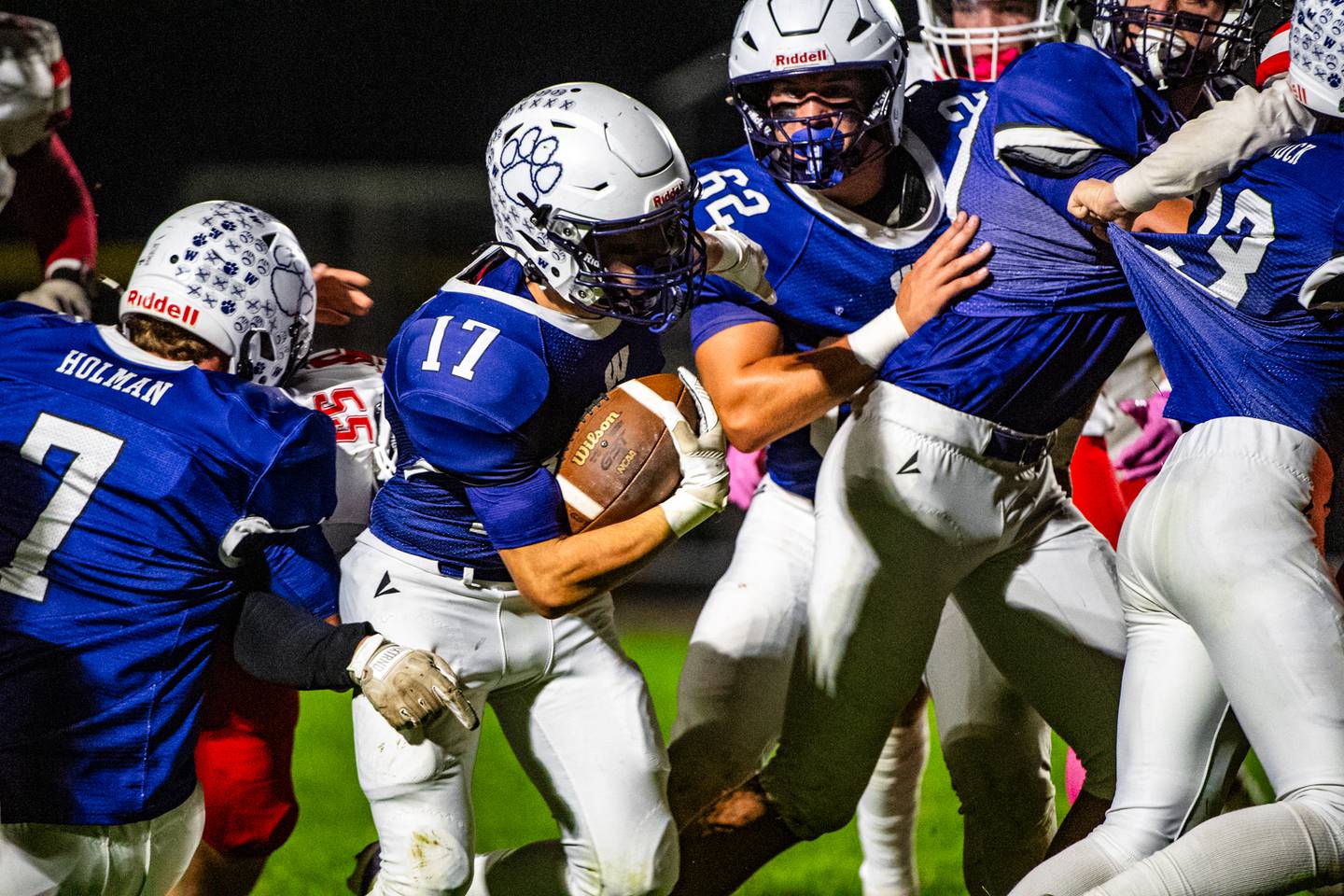 Wilmington's Nate Cupples runs the ball during a game against Streator on Friday Oct. 10, 2025 at Wilmington High School