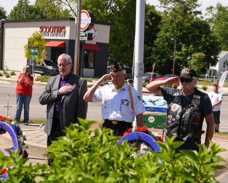 Wreaths were presented during the Memorial Day remembrance on Saturday May 29th held at Memorial Park in Plano.