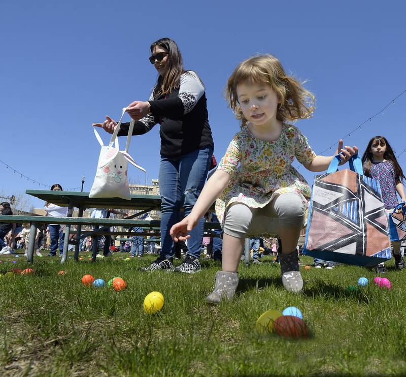 Thousands of eggs were waiting to be discovered Saturday, April 8, 2023, at the Jordan block in Ottawa during an Easter egg hunt sponsored and hosted by Floret, Mayor Dan Aussem and the Illinois Valley Contractors Association.