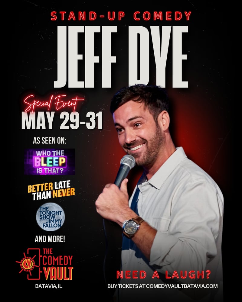 Comedian Jeff Dye will perform five shows May 29-31.