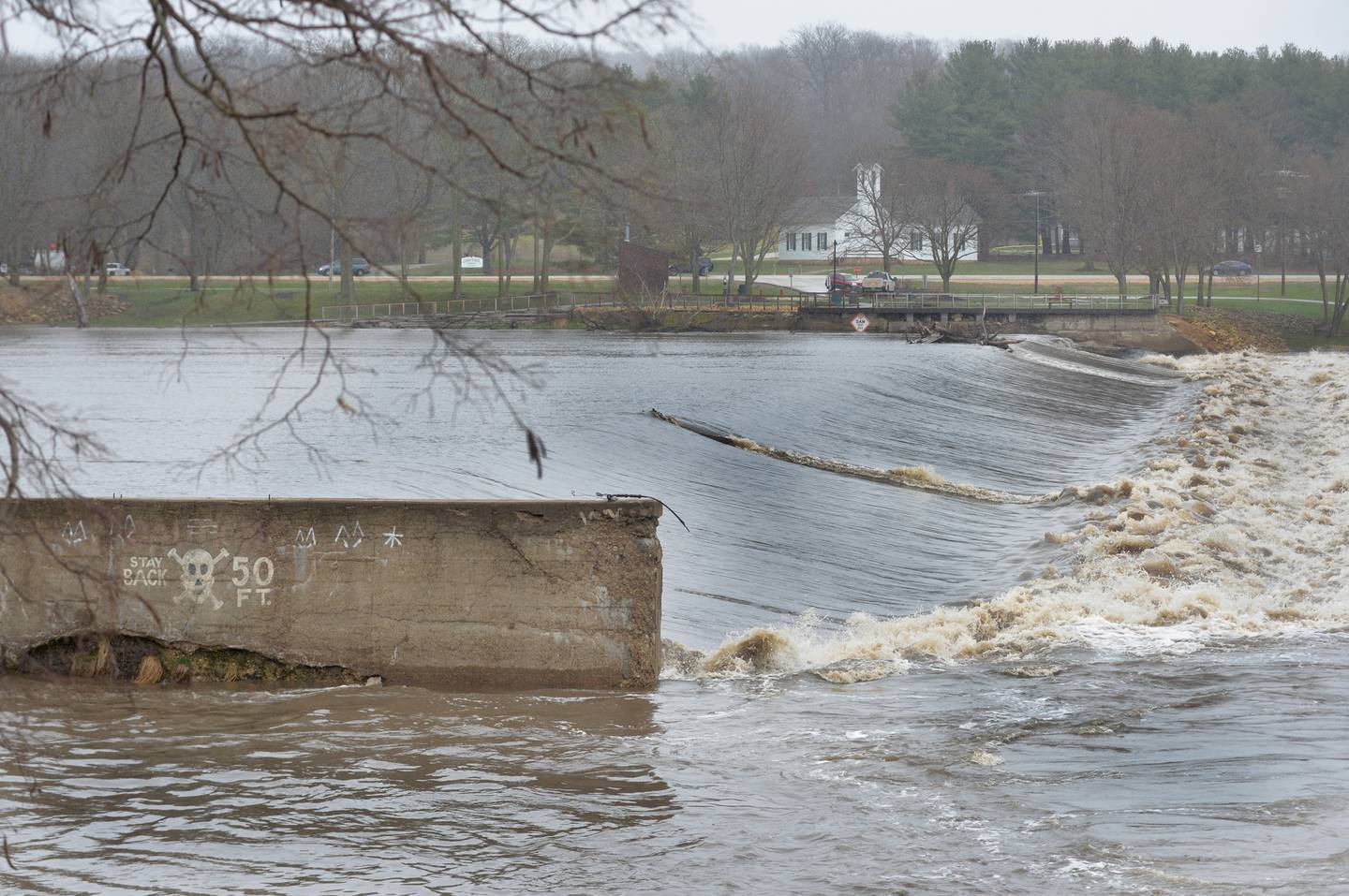 Rock River water levels continued to rise Thursday, April 4, 2024 as evidenced by the amount of water passing over the Oregon dam. The National Weather Service issued a minor flood warning for the Rock River through Ogle County to Dixon through Sunday.