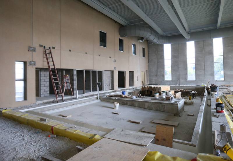 A view of the therapy pool inside the new YMCA building on Thursday, Oct., 19, 2023 in Ottawa.
