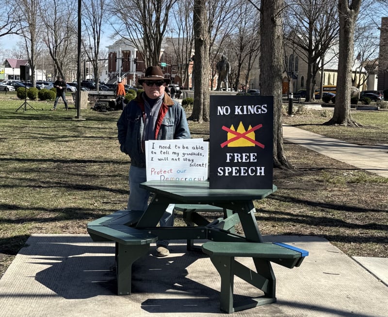 Citizens gather for the "No Kings Rally" on Saturday, March 28 in Ottawa.