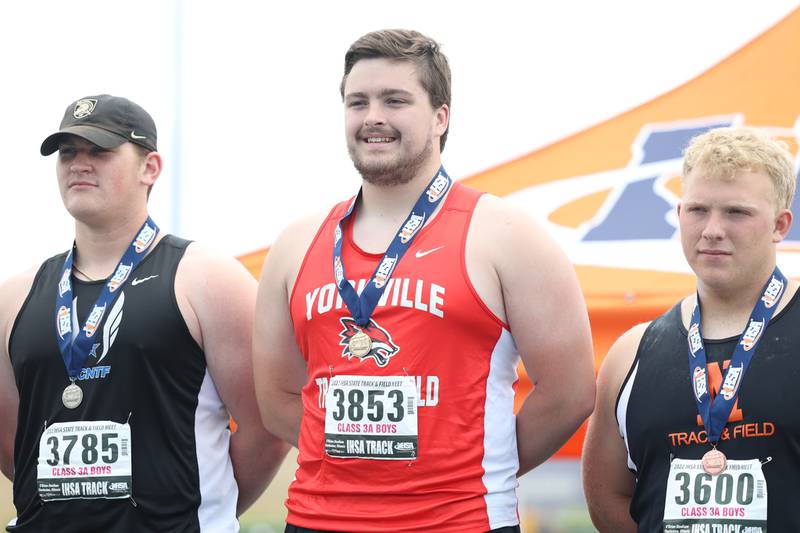 Yorkville’s Kyle Clabough placed first in the Class 3A Shot Put State Finals. Saturday, May 28, 2022, in Charleston.