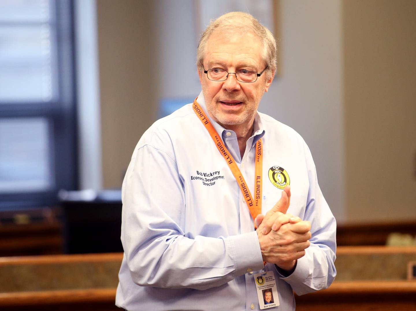 Bob Vickery Peru economic development director, speaks during the GAF Introduction day on Thursday, March 7, 2024 at Peru City Hall.