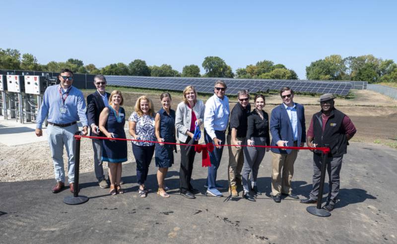 Officials gathered Sept. 17 to celebrate the completion of a new solar array system that will power the Lake County Central Permit Facility in Libertyville at a ribbon-cutting ceremony.