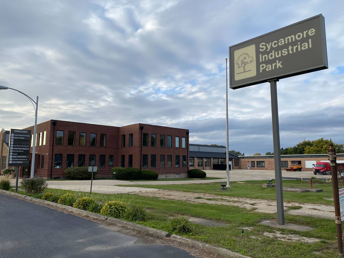 Chris Mayer of BCM Industrial Park is seeking Sycamore city approval for a plan to convert industrial space at 421 N. California St. in Sycamore (shown here Sunday, Oct. 8, 2023) into a distillery with a tasting room, full-service restaurant, banquet and indoor and outdoor event space. The Sycamore Planning and Zoning Commission will review the proposal Monday, Oct. 9, 2023.