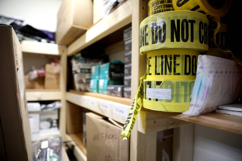 The only storage closet at the current Elburn Police station. The department’s referendum for a new station was voted down in the April 4 Consolidated Election.