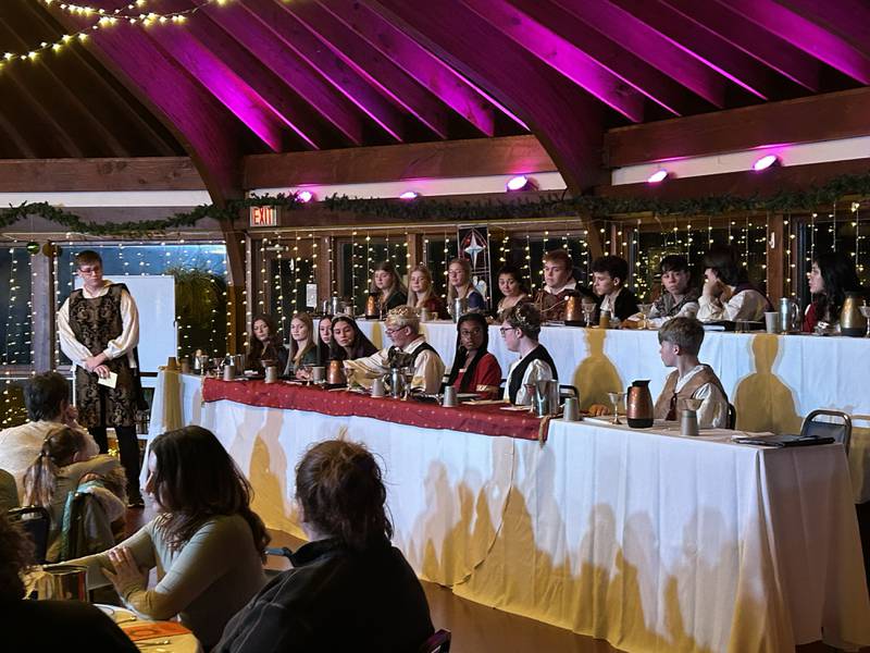 Oregon High School's Madrigal singers perform a musical selection on Saturday, Dec. 7, 2024 at the Brubaker Center at Stronghold Camp & Retreat Center north of Oregon. The troupe also performed on Friday. Dec. 6.