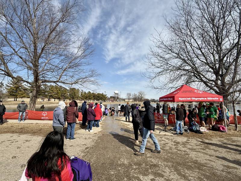 Participants plunge into Lake Mendota during the 9th Annual Mendota Polar Plunge on Saturday, Feb. 28. The event raised $36,000 for Special Olympics of Illinois programs.