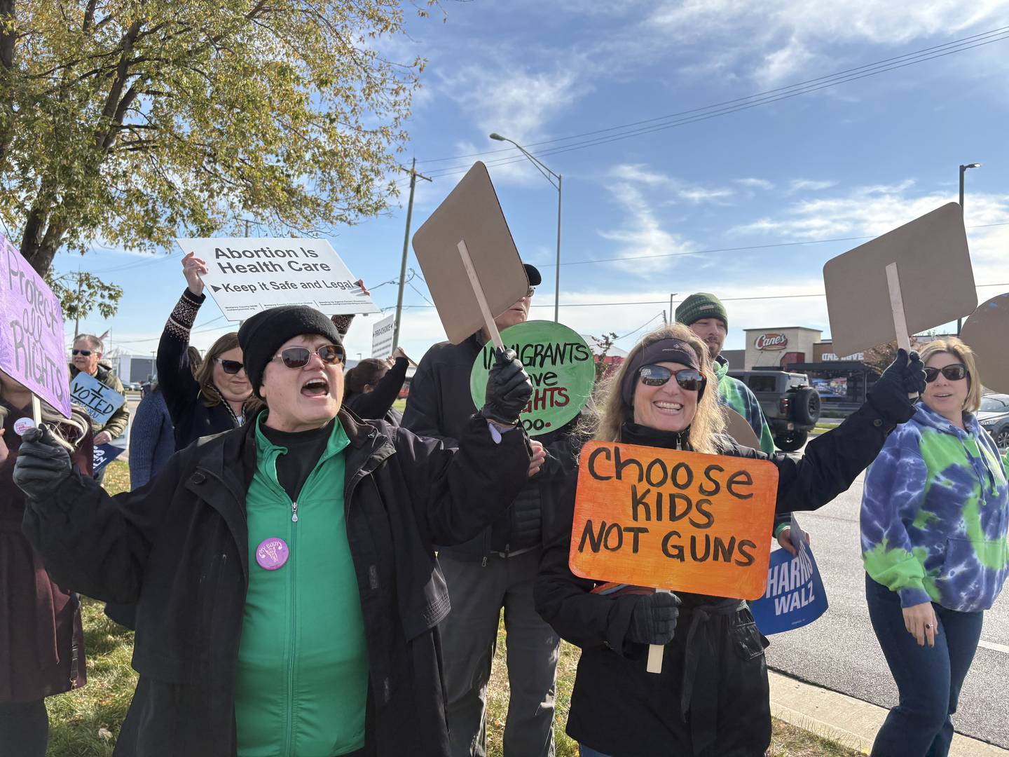 Attendees participate in a Pro-Harris rally in Crystal Lake Nov. 2, 2024.