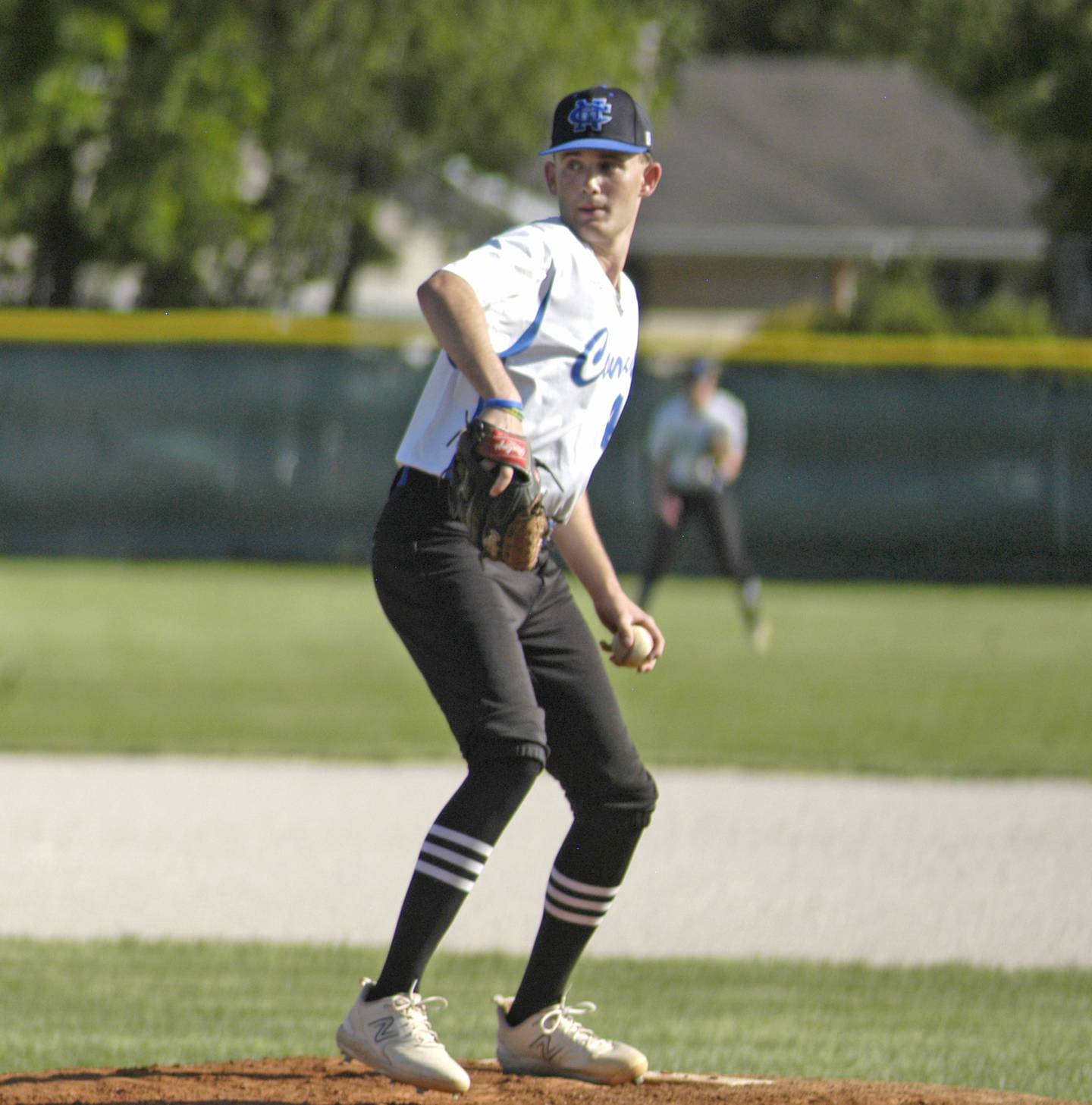 Newman pitcher Drake Cole gets ready to throw one.Marquette traveled to Newman's Larry Ybarra field to play a game on Friday, May 16, 2025