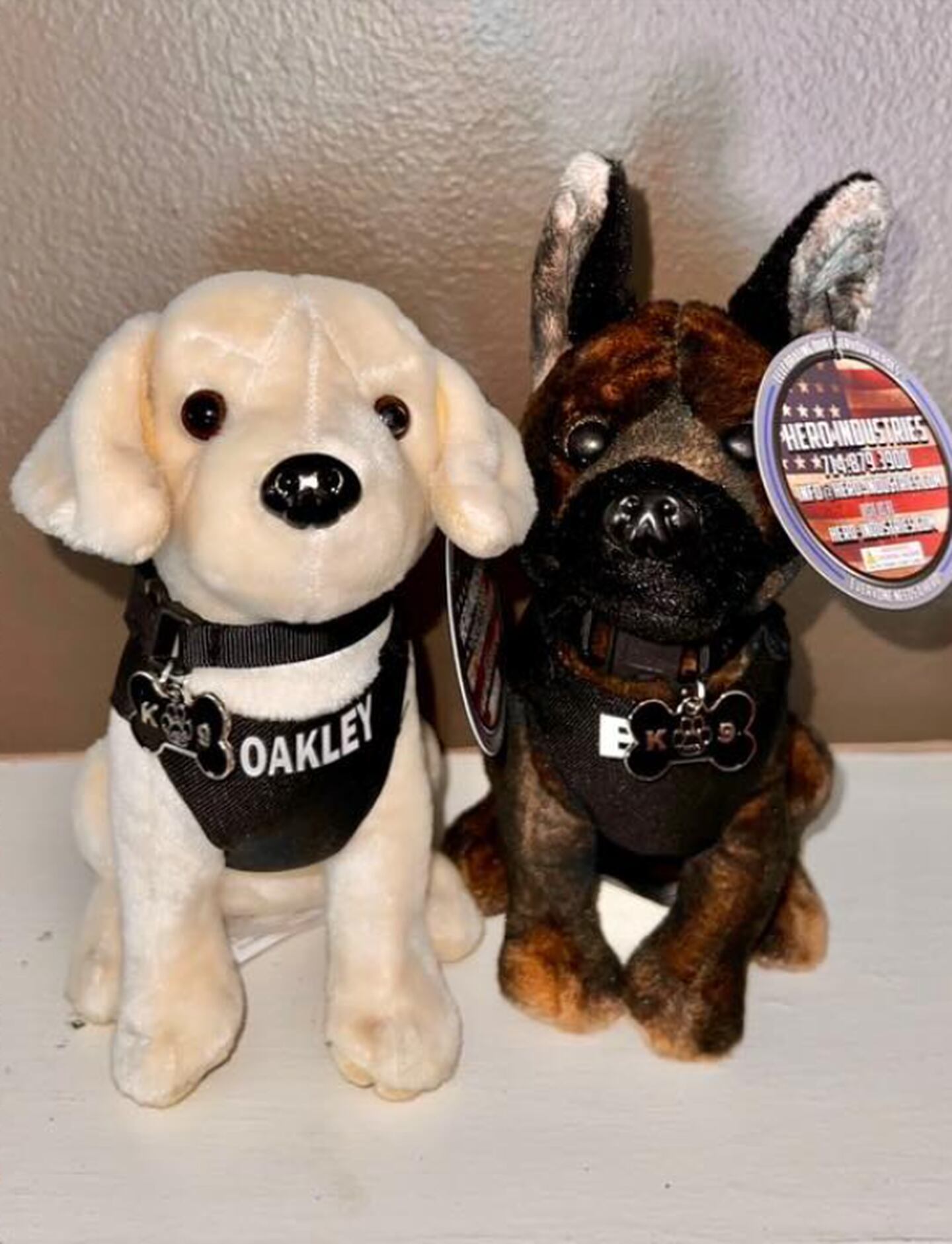 The McHenry Police Department announced in May 2024 that stuffed animals modeled after their police dogs Eli and Oakley were for sale.