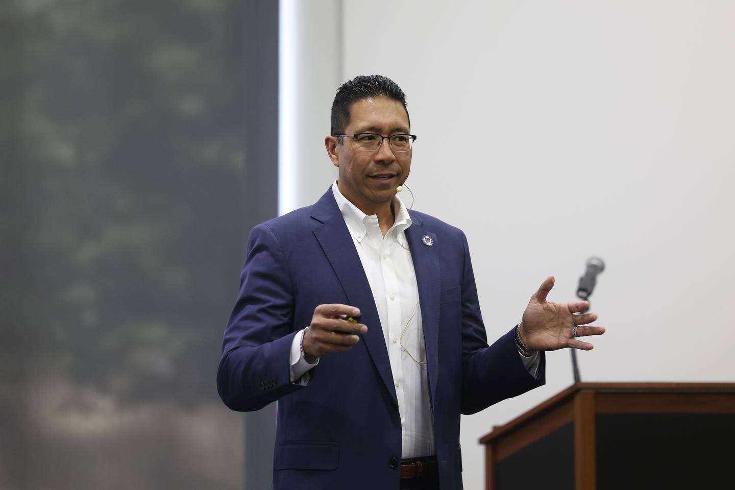 President Clyne Namuo speaks at the Joliet Junior College State of College Address on Tuesday, Oct. 8, 2024 in Joliet.