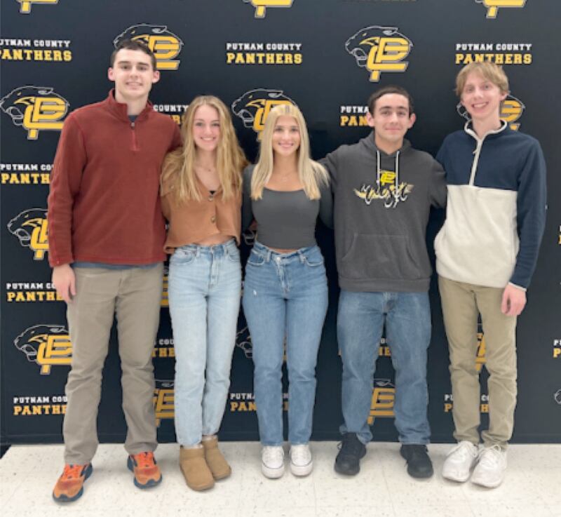 The Illinois State Scholars from Putnam County High School are Conlan Cwikla, Hannah Gorisek, Alexander Myres, Megan Wasilewski and Cole Vipond.