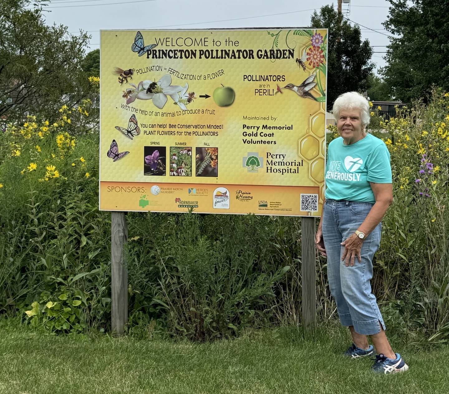 Gay Kyle at the Princeton Pollinator Garden, where she assists with planting and maintaining the space in Princeton, Illinois..jpeg