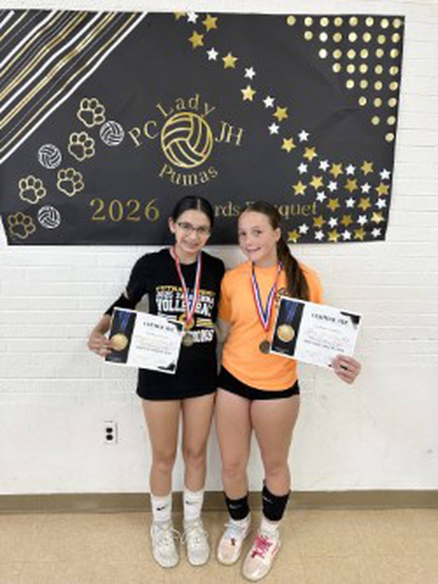 Natalie Guadiana and Lillian Bouxsein were named co-MVPs for the Putnam County 8th grade volleyball team.