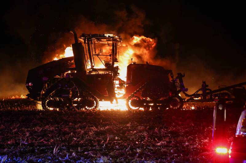 The Harvard Fire Protection District responded to a tractor and brush fire Thursday, Nov. 3,  2022, in the area of Bunker Hill Road and Island Road near Harvard.