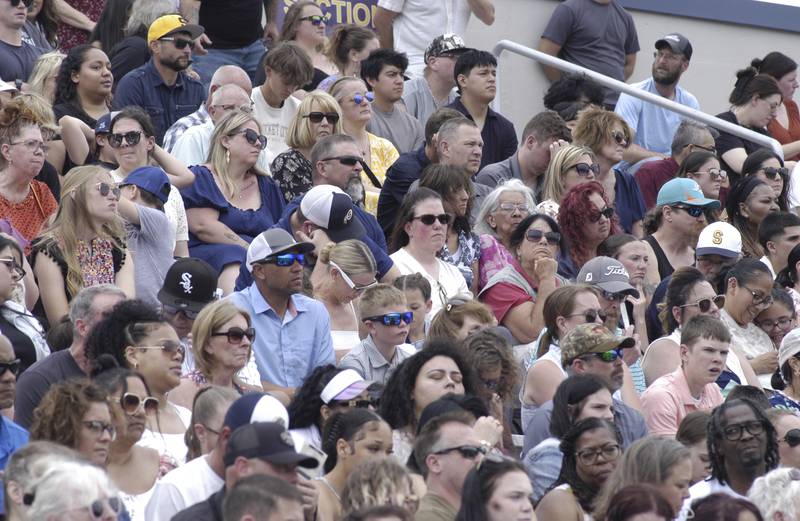 A packed Roscoe Eades Stadium watches the Sterling Class of 2026 Commencement Ceremony on Sunday, May 17, 2026, at Roscoe Eades Field in Sterling.