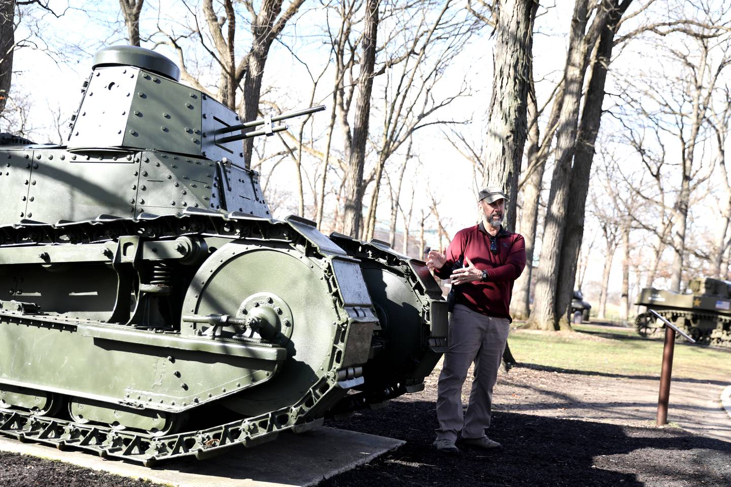 Javier Martinez, a United States Marine Corps Veteran and retired history teacher at Kaneland High School, can now be found giving tours of the tanks and First Division Museum at Cantigny Park in Wheaton. Martinez is a recipient of the Veterans of Foreign Wars 2023 Smart/Maher National Citizenship Education Teacher Award.