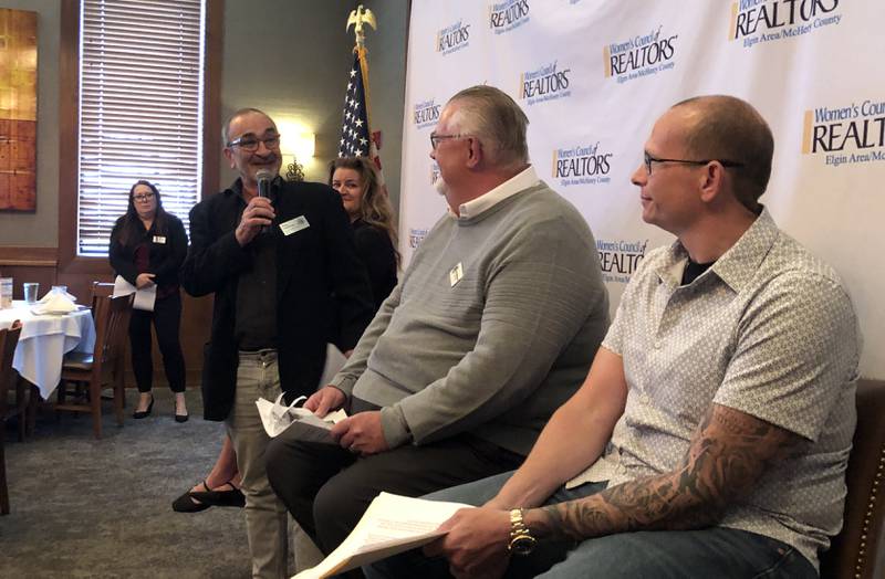 McHenry County mayors, from left, Haig Haleblian of Crystal Lake, Toni Wardanian of Richmond, Ray Bogdanowski of Lake in the Hills and Wayne Jett of McHenry spoke to the Women's Council of Realtors Elgin/McHenry Area Network on Thursday, May 1, 2025, in Algonquin.