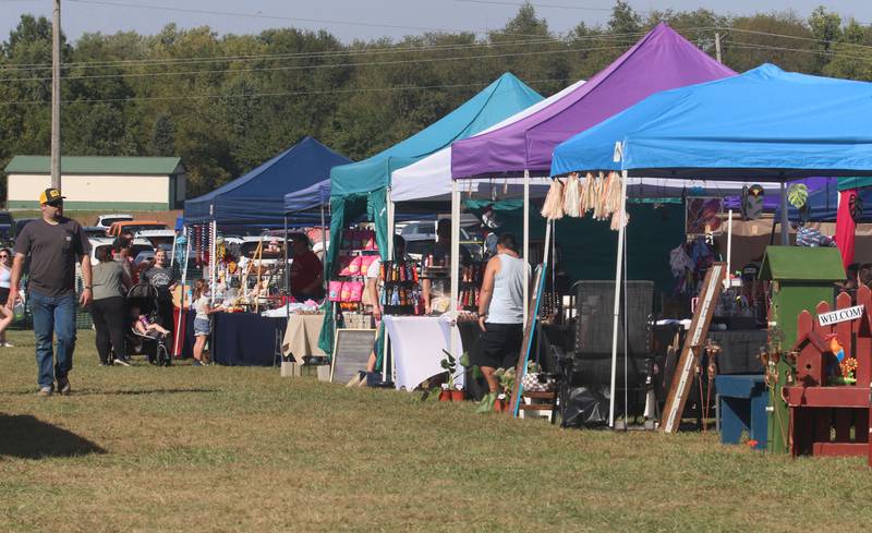 A view of the 26th Annual Pumpkin Harvest Craft Show. at Boggios Orchard and Produce on Saturday, Sept. 27, 2025 in Granville. This weekend featured the craft show, market, bakery, and pumpkin hill free of charge. There is a cost to take the kids to the play area which includes a jumping pillow, corn maze, wagon rides, a petting zoo, and playground.