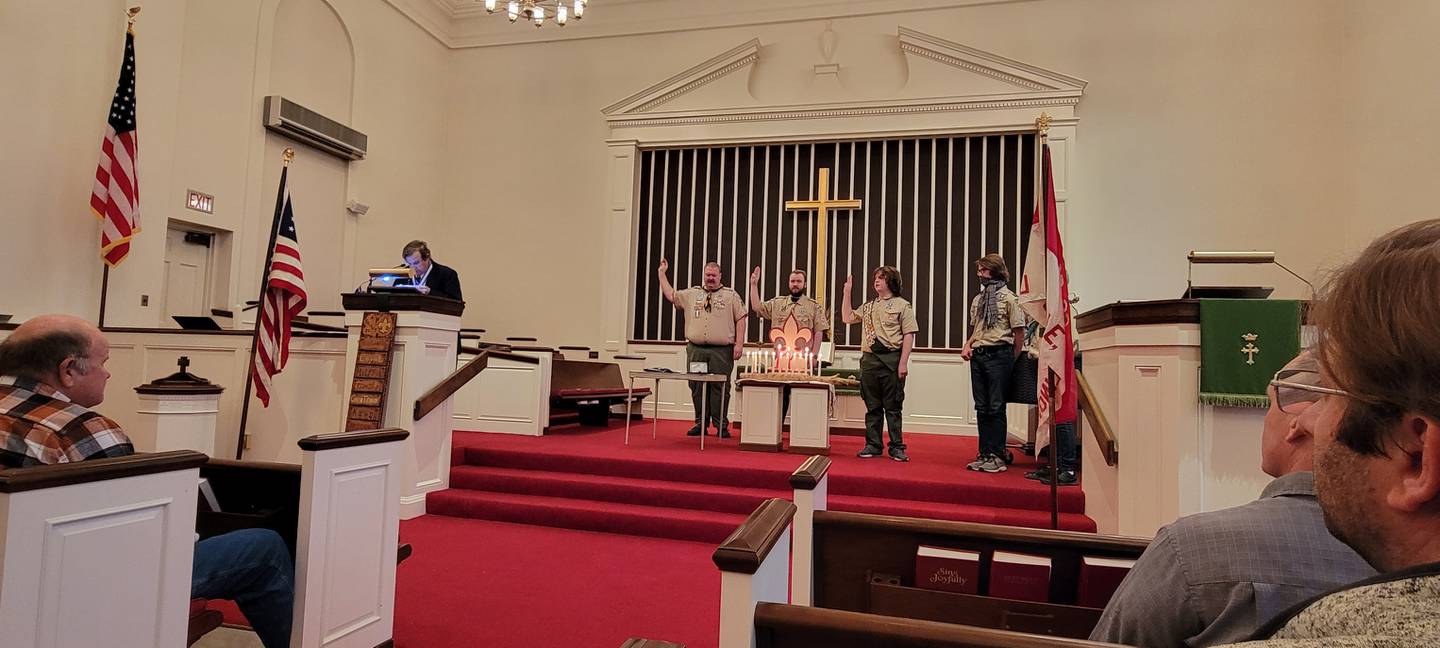 Boy scout members were presented with the Konel Poisson Eagle Scout during a ceremony for La Salle troop 20 on November 12, 2022.