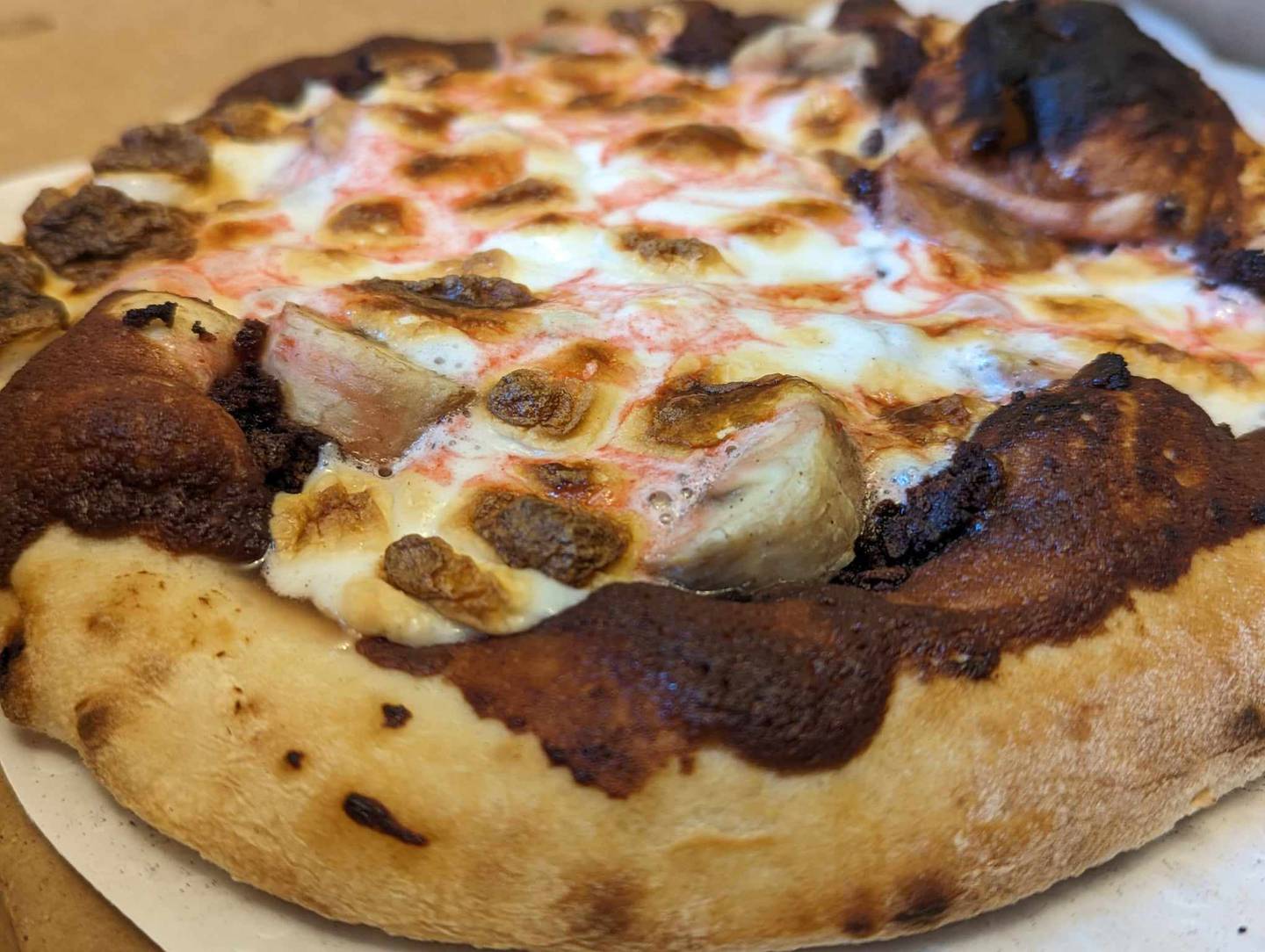 This small Sweet Emotion dessert pizza for from Freedom Brothers Pizzeria & Alehouse in Plainfield was a fun end to dinner. It was customizable with up to 12 flavor choices. We ordered brownies, fresh strawberries, bananas and marshmallows for toppings.