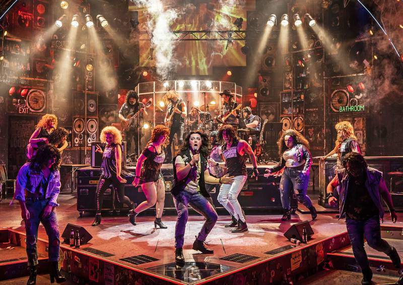 Kieran McCabe plays Drew in Rock of Ages, Paramount Theatre’s 10th Anniversary Broadway Series finale. Performances are April 13-May 29, 2022. For tickets and information, visit ParamountAurora.com, or call the Paramount box office, (630) 896-6666. Credit: Liz Lauren